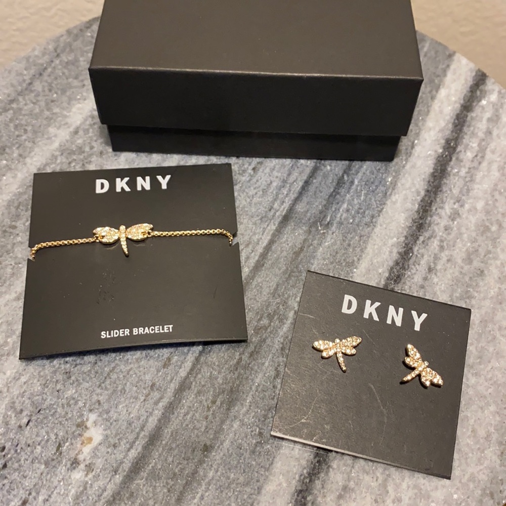 DKNY slider bracelet and earrings set